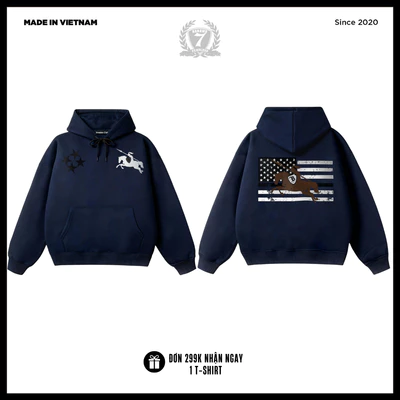 Áo Hoodie Nỉ Unisex Banawa - Rising Knight Hoodie Navy | Local Brand Chính Hãng