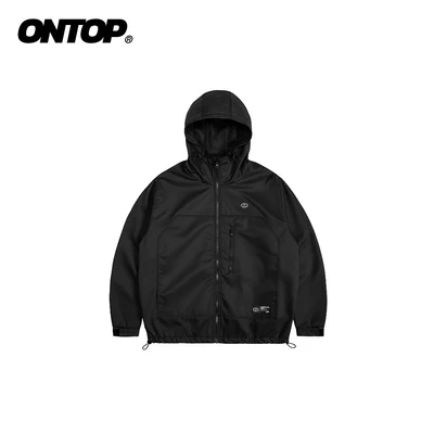 Áo khoác dù chống nắng nam nữ ONTOP có nón màu đen nhiều túi Protector Jacket | O-AK4-D