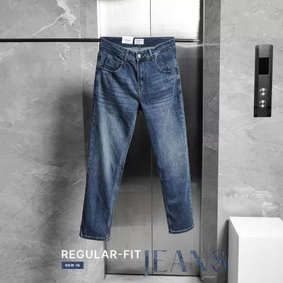 Quần Jeans REGULAR FIT JEANS TORANO basic regularfit thêu logo dễ mặc, dễ phối và co giãn tốt GABJ895