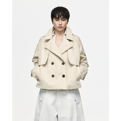 Áo Khoác Dáng Dài Nhiều Nút Chính Hãng 67PERCENT/67% - CROPPED TRENCH JACKET