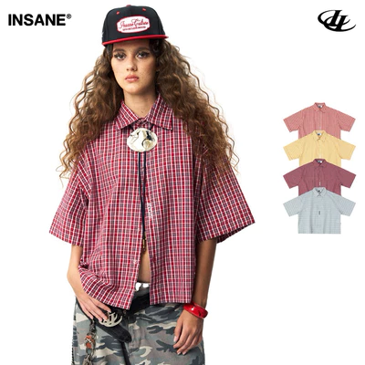 Áo Sơmi InsaneClo WILD LUCK PLAID SHIRT Form Boxy Unisex Vải Sơmi Nhập