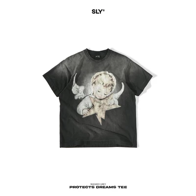 Áo thun washed SLY Protects Dream Black Grey