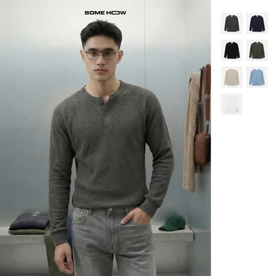 [N] Áo Thun Tay Dài Regular Tổ Ong Vừa Vặn Thoáng Mát Phong Cách, AT0332 SOME HOW STORE