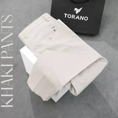 Quần Kaki Nam KHAKI PANNTS Torano túi chéo basic regularfit cúc rập logo, Không Nhăn, Không Phai Màu GABK503