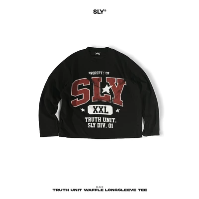 Áo thun tay dài SLY Longsleeve Waffle Truth Unit Black