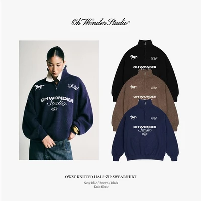 Áo Oh Wonder Studio Knitted Half-zip Sweatshirt - Gallent Days Collection