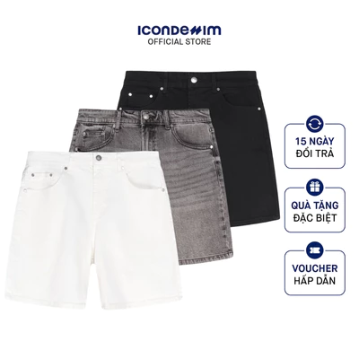 Quần Short Jean Nam ICONDENIM, Denim Co Dãn Classic Form Regular QSID0164