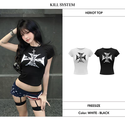 Áo thun babytee co giãn ôm body in hình HERIOT - 𝐊𝐈𝐋𝐋 𝐒𝐘𝐒𝐓𝐄𝐌