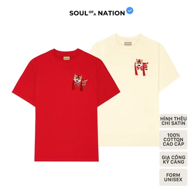 Áo thun unisex THÊU LÂN VIỆT kết hợp đính kết thủ công, form áo basic 100% cotton premium SOUL OF A NATION