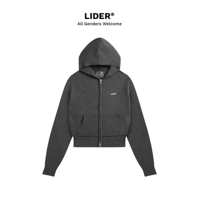 Áo Len Hoodie Zip Khoá Kéo Có Nón Unisex LIDER HOMEBODY HOODIE KNIT SHIRT