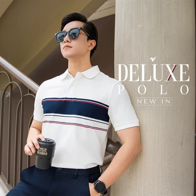 Áo polo DELUXE POLO TORANO kẻ bo tay phối màu thời trang, lịch sự và trẻ trung GSTP042