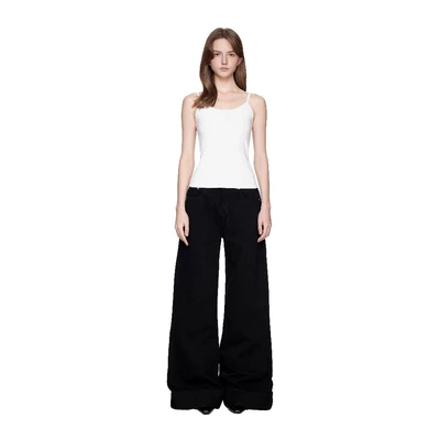Eleven - Quần Jeans xắn lai Roll Up - màu đen