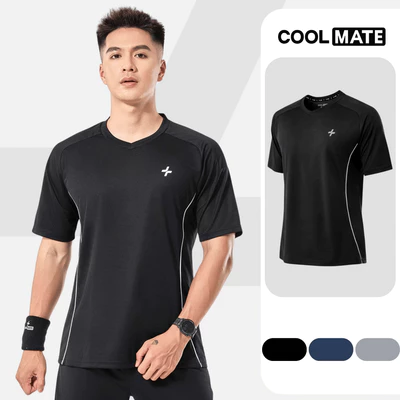 [MUA 3 GIẢM 12%]Áo thun thể thao nam Pickleball Tennis FlexLine Active V-neck thấm hút tốt thoáng khí Coolmate