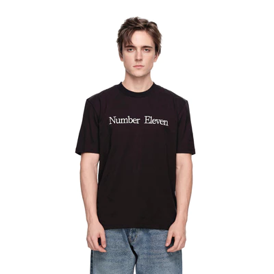 Eleven - Áo Thun Unisex Nam Nữ In Chữ Number Eleven Ngang | Màu Đen