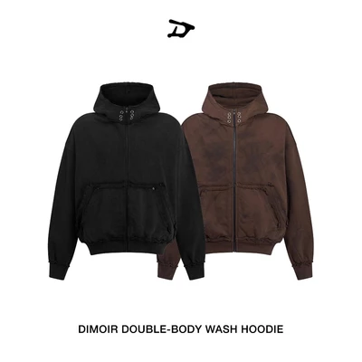 Áo khoác DIMOIR DOUBLE-BODY màu wash ĐEN / màu wash NÂU