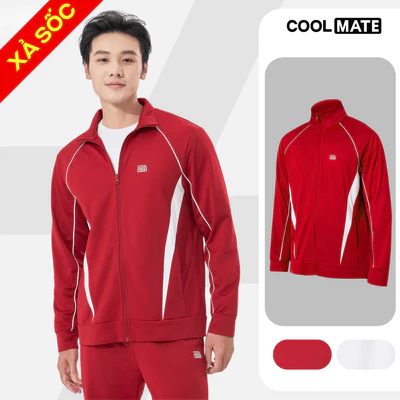 [MUA 2 GIẢM 5%]Áo khoác thể thao Teamwear lightweight Flexline active, áo khoác màu đỏ Việt Nam Coolmate
