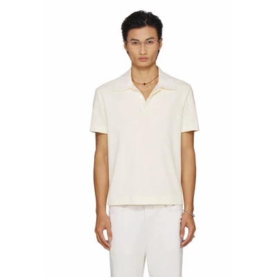 Áo polo nam thiết kế giấu nút màu trắng ngà - BEUTER® CLASSIC POLO - CREAM