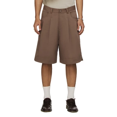 Quần short dáng lửng xếp ly Beuter - BEUTER® PLEATED SHORTS - WOODBURN BROWN