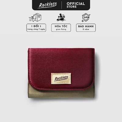 Ví Vải Nắp Gập Màu Phối Unisex - Thương hiệu Reckless Claire Wallet Vải Polyeste Trượt Nước, Hạn Chế Xù Lông, và Bạc Màu