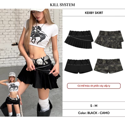 Chân váy kaki xếp ly mặc được hai kiểu KEIIBY - 𝐊𝐈𝐋𝐋 𝐒𝐘𝐒𝐓𝐄𝐌