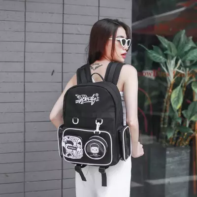 Balo nam nữ đi học thời trang màu đen, trắng unisex Local Brand BIRDYBAG - LUDO KING backpack