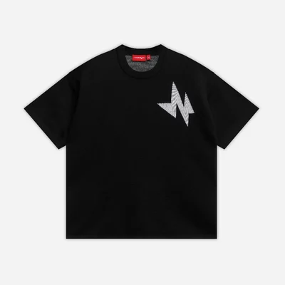 Áo thun NEEDS OF WISDOM N Logo Knit Tee - Black - Local Brand Chính Hãng
