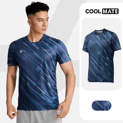 Áo thun nam chạy bộ Airflow Luman Line áo thể thao running siêu nhẹ, thoáng khí Coolmate