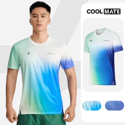 [TẶNG TẤT]Áo Thun thể thao nam chạy bộ Running Graphic Aurora Flow siêu nhẹ, thoáng khí Coolmate