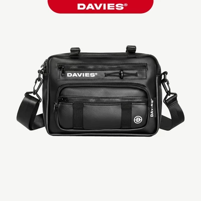 Túi đeo chéo nhiều ngăn nam nữ DAVIES chất liệu da khoá cài chắc chắn đựng nhiều vật tiện dụng Cyber-Core Pocket | D-B73