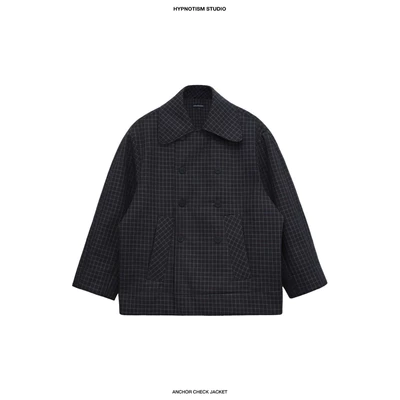 HYPNOTISM | ANCHOR CHECK JACKET - Áo khoác sọc caro cotton cao cấp form rộng unisex