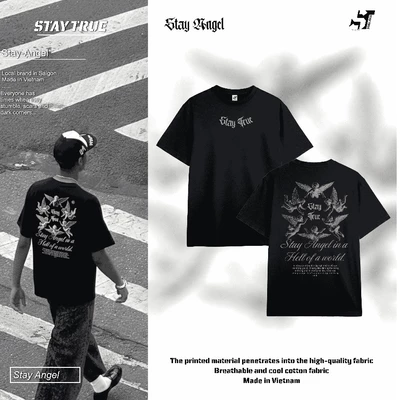 Áo Thun Asendance Staytrue - Áo Thun Nam Nữ Unisex Vải Cotton Thoáng Mát