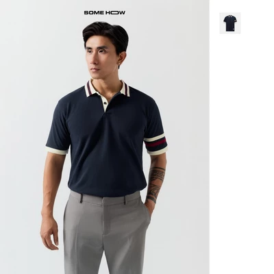 [N] Áo Polo Nam Regular Deep Blue Side, Chất Vải Cá Sấu CVC Thoải Mái,  PL0189, SOME HOW STORE