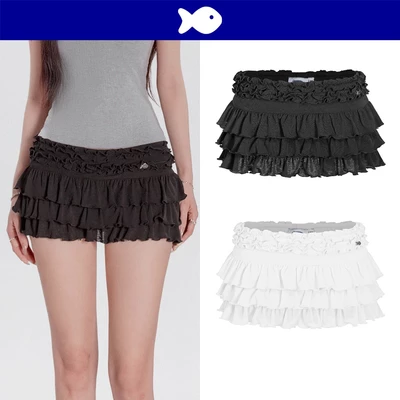 Chân váy ngắn nữ dáng xoè tầng DKMV đai lưng phối bèo nhún có kèm quần bảo hộ thun cát mềm mại Jisoo Set | K-SET13-V