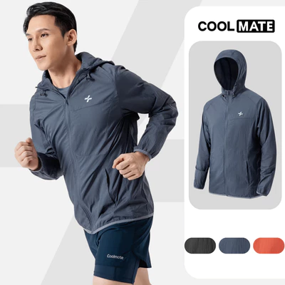 Áo khoác thể thao Trail Windbreaker Nylon Ripstop siêu nhẹ thoáng khí trượt nước Coolmate