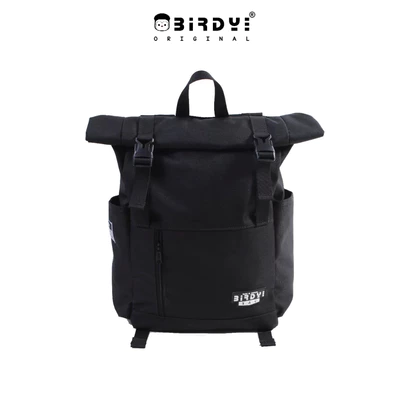 Balo laptop 13 inches nam nữ đi học đen, nắp gập vải canvas local brand BIRDY- CARRY HOMIE Backpack