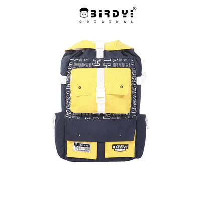 Balo nam nữ màu đen đựng laptop 17inches phối họa tiết camo nam nữ Local Brand BIRDYBAG - Robocop Backpack Unisex