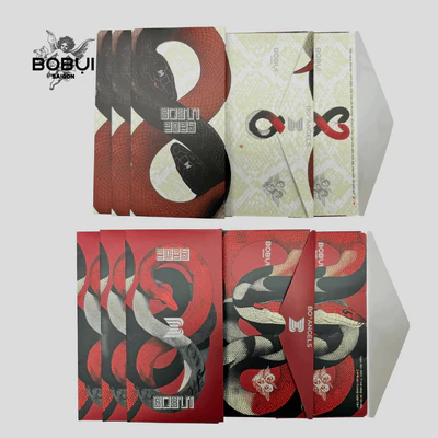 10 Bao lì xì Tết 2025 Ất Tỵ - Năm Rắn Tài Lộc, Trí Tuệ, Yêu Thương thiết kế BOBỤI