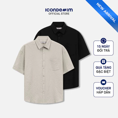 Áo Sơ Mi Nam ICONDENIM Steel Line Form Relaxed SMID0366