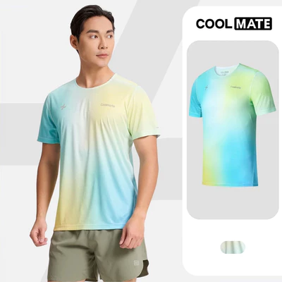 Áo Thun thể thao nam chạy bộ Running Graphic Blue Gradient siêu nhẹ, nhanh khô, thoáng khí Coolmate