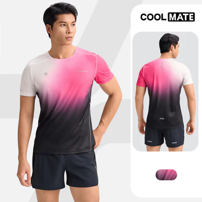 Áo Thun TShirt thể thao nam chạy bộ Running Graphic Ventra Gradient siêu nhẹ, nhanh khô Coolmate