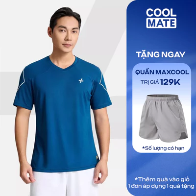[TẶNG QUẦN SHORT]Áo thun thể thao, Áo đôi nam nữ cổ V Pickleball DinkShot Essentials Nhanh khô, Thấm hút tốt Coo