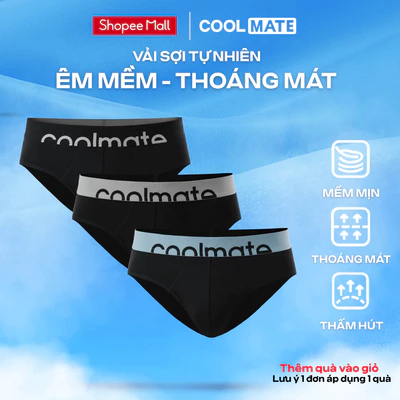 [MUA 3 TẶNG 1]Combo 3 quần lót brief tam giác Lenzing Modal cạp logo hút ẩm co giãn tốt Coolmate