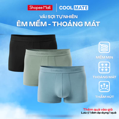 Combo 3 quần lót nam Trunk Lenzing Modal vải êm mềm, thấm hút kháng khuẩn tự nhiên Coolmate