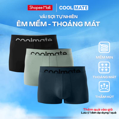 [MUA 3 TẶNG 1]Combo 3 quần lót nam trunk Lenzing Modal cạp logo vải êm mềm, kháng khuẩn tự nhiên Coolmate