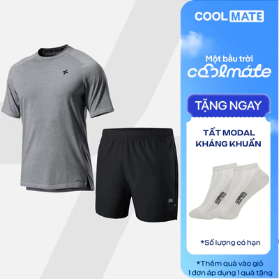 [TẶNG TẤT]Set thể thao pickleball Áo Training Comfort và Quần Short 5 inch Essentials co giãn Coolmate