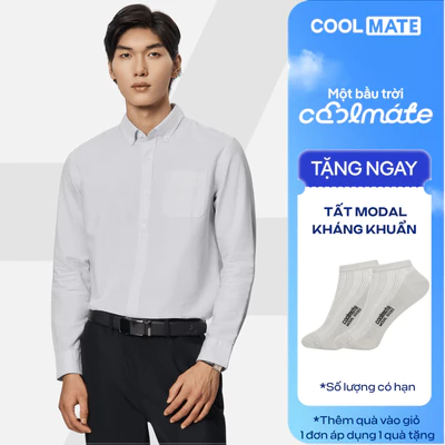 [TẶNG TẤT]Áo Sơ Mi nam Casual Kẻ sọc 100% cotton dáng Regular thoải mái, Áo đi làm đi chơi dạo phố Coolmate