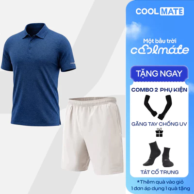 [TẶNG SET 2 QUÀ]Set đồ đa năng đi chơi, thể thao Áo Polo Quick Dry Active + quần 7inch thấm hút, thoáng mát Coolmate