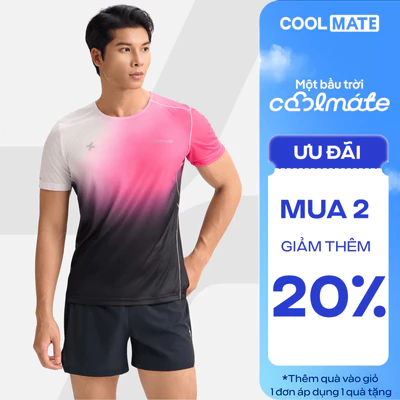 [MUA 2 GIẢM 20%]Áo Thun TShirt thể thao nam chạy bộ Running Graphic Ventra Gradient siêu nhẹ, nhanh khô Coolmate
