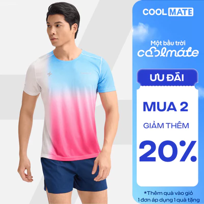 [MUA 2 GIẢM 20%]Áo Thun thể thao nam chạy bộ Running Graphic Aero Gradient siêu nhẹ, nhanh khô, thoáng mát Coolmate