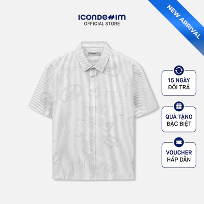 Áo Sơ Mi Nam ICONDENIM Tay Ngắn Soft Mark Form Boxy SMID0374
